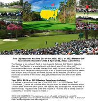 2 Tickets to The Masters 202//219